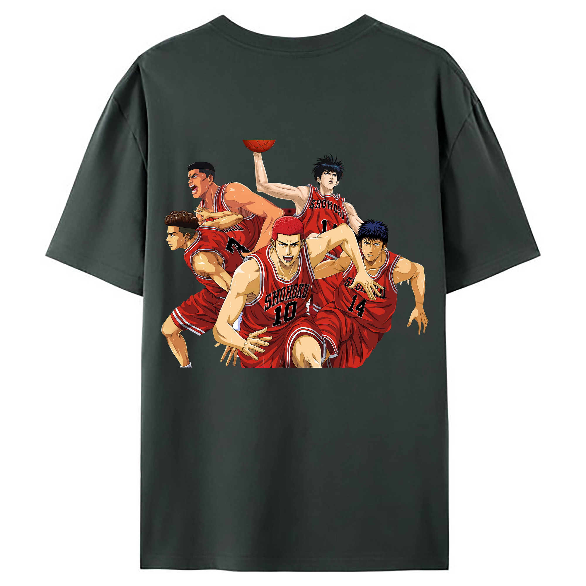 （画像用） SLAM DUNK／スラムダンク 綿100％ メンズ半袖Tシャツ（バックプリント） 通気性